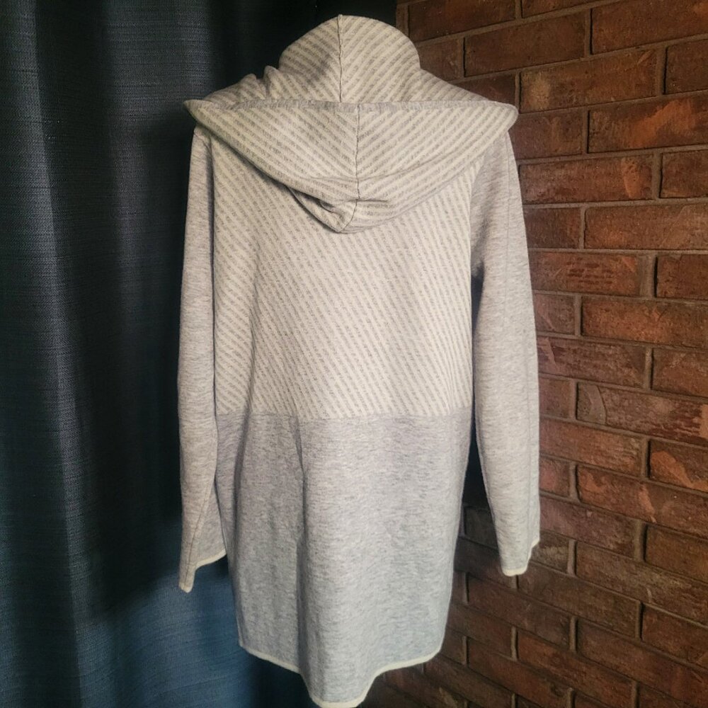 NWOT!! Dolce Stella Wool Blend Open Front Hooded Cardigan Gray/White - Size M - Picture 5 of 11
